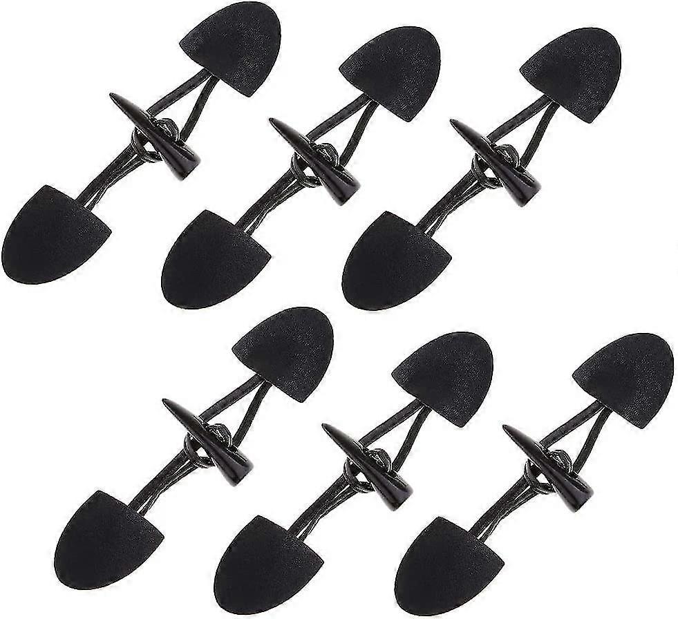 6 par skinn knapper horn veksle duffelknapper for frakk kaffe spenne lås fancy knapper - svart