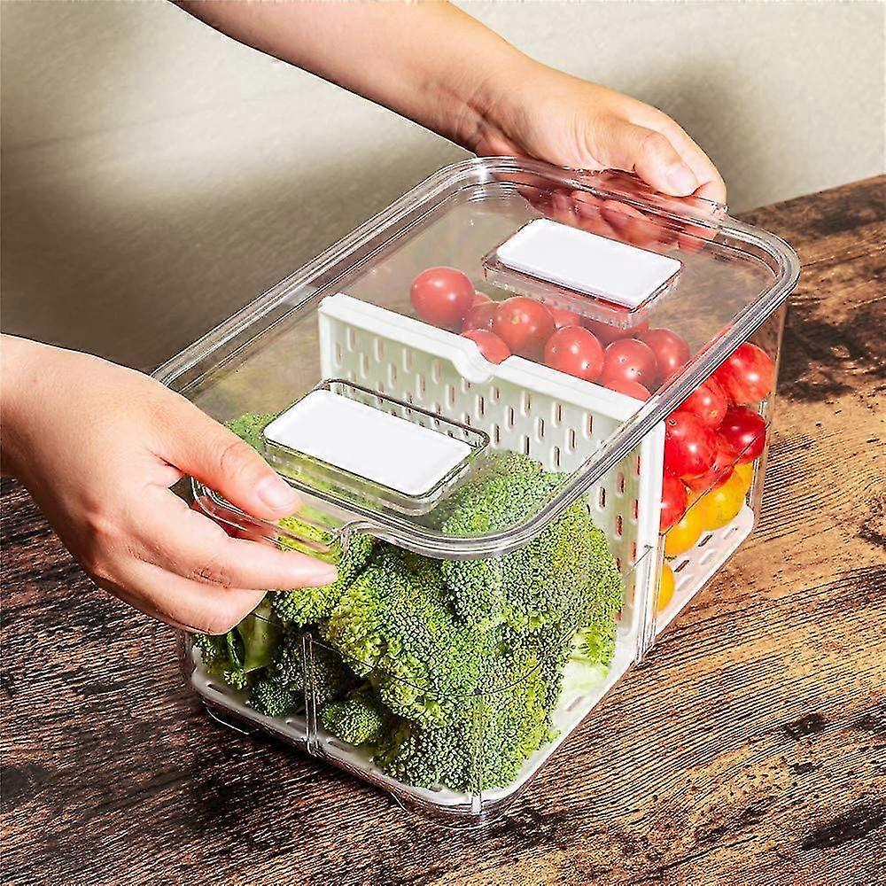 Fridge Food Storage Vegetable Fruit Containers Produce Saver Container Stackable Refrigerator Freezer Organizer Fresh Keeper Drawers Set Of 1