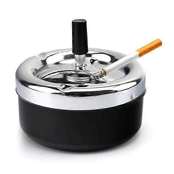 Automatic Cleaning Rotating Ashtray Large Metal With Lid Creative Press Ashtray