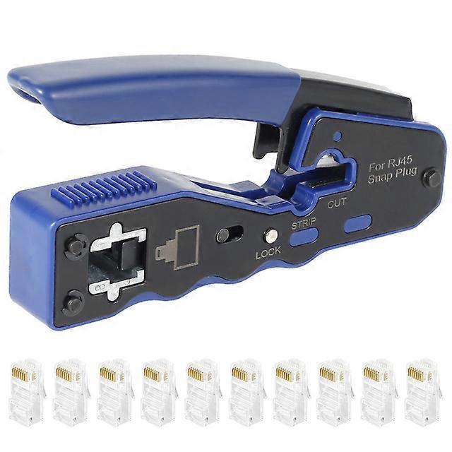 JWL-RJ45 Crimp Tool Kit Pass Through Crimping Tool Network Cable Crimper Tool Wire Cutter For RJ45 Cat5 Cat5e Cat6 Cat6a Connectors