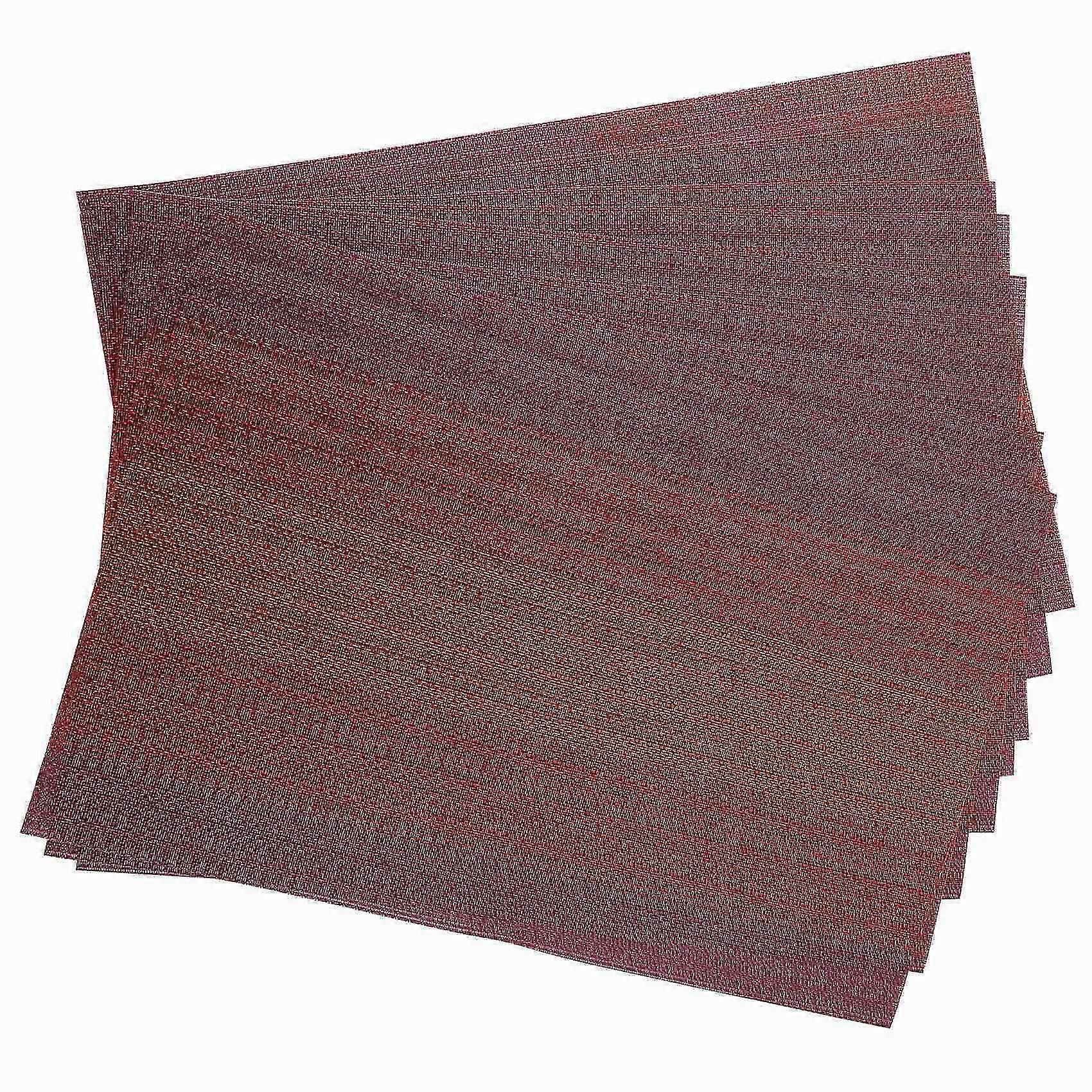 Red Table Mats Set Of 8 Washable Placemats For Dining Table Wipe Clean, Heat Stain High Temperature
