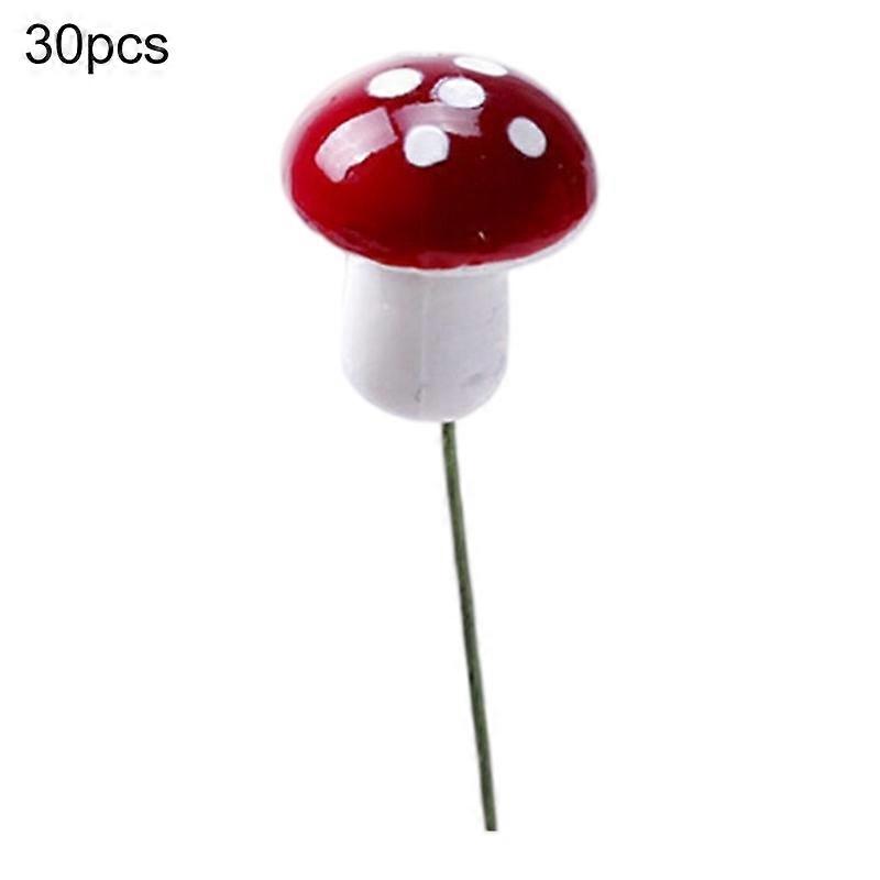 30Pcs Mushroom Miniatures Polished Precisely Detail Polystyrene Styrofoam Micro Landscape Artificial Mushroom for Home KAESI