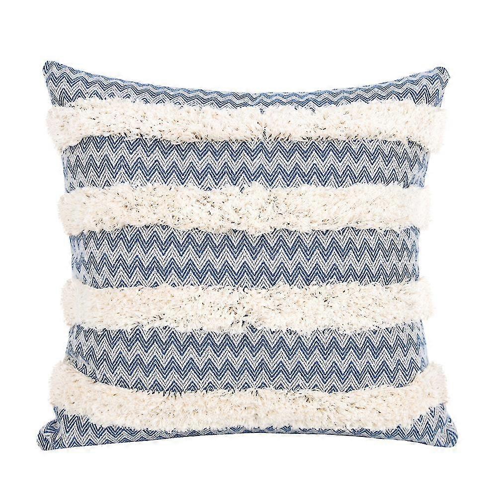 Boho Decorative Tufted Throw Pillow Covers Cotton Woven Modern Wave Tribal Farmhouse Cushion Case F