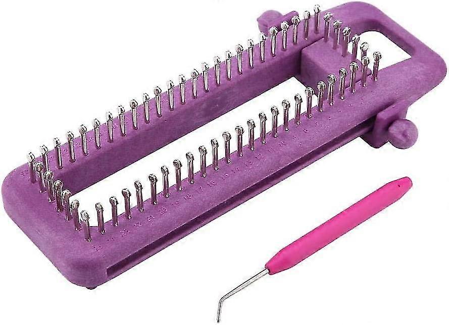 Adjustable Sock Loom Kit With Hook Diy Knitting Loom Craft Tool Sock Loom Knitting Set Socks Scarf Hat Diy Hand Craft Toolpurple1set