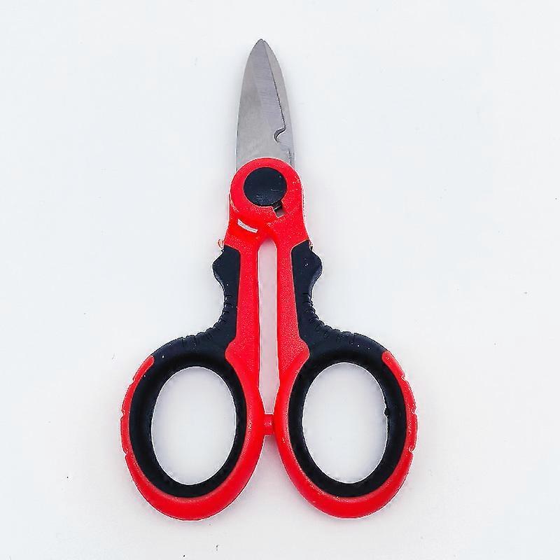 1pcElectricians ScissorsBi-Material Overmolded Branchesblack and red