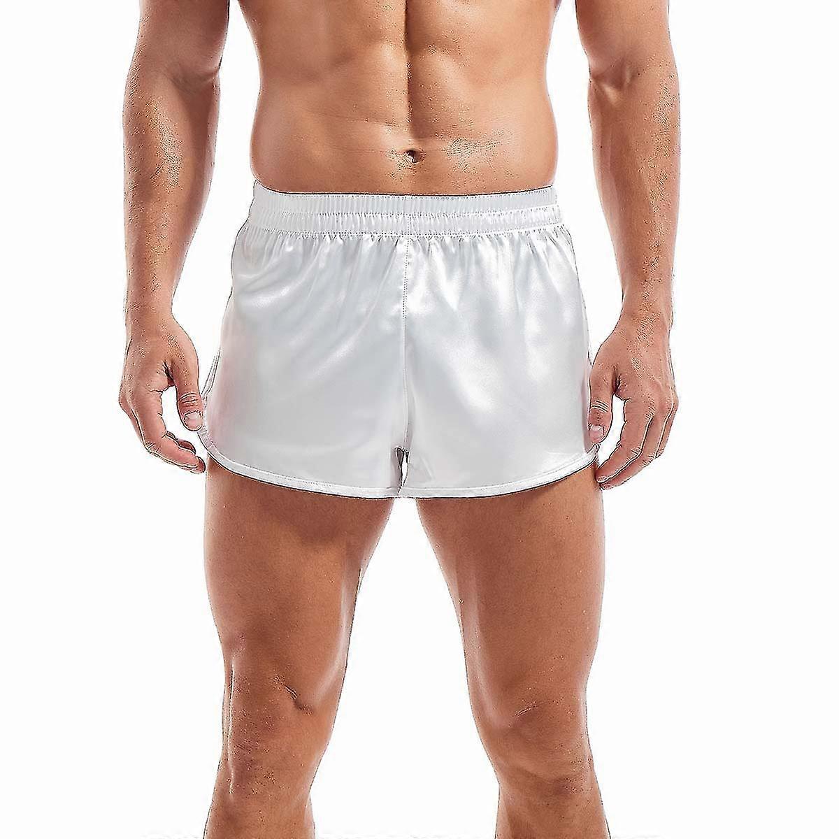 Satin Underwear Boxers Men's Sexy Boxer Briefs Smooth Silk Pajamas