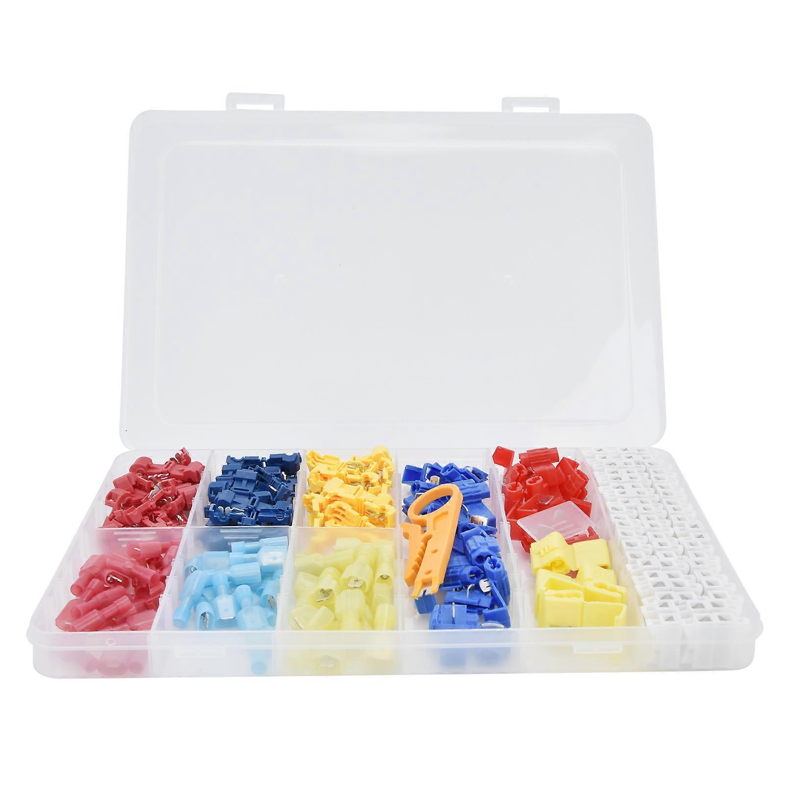 156Pcs T Tap Wire Connectors Electrical Quick Disconnect Terminals Assortment Kit Stripper