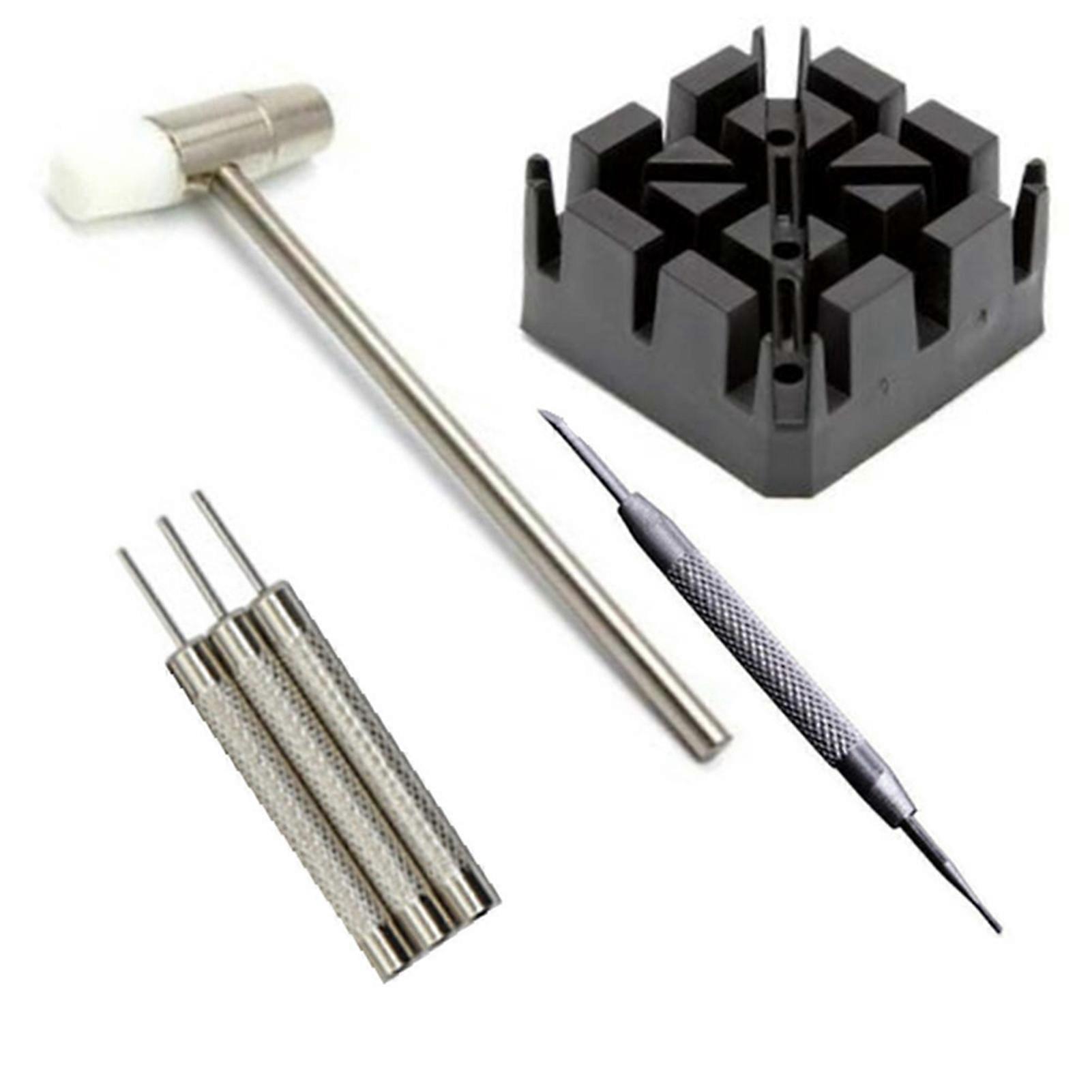 Watch Band Remover Tool Kit Portable Watch Block Hammer Spring Bar Remover Pin Punch Set Sort