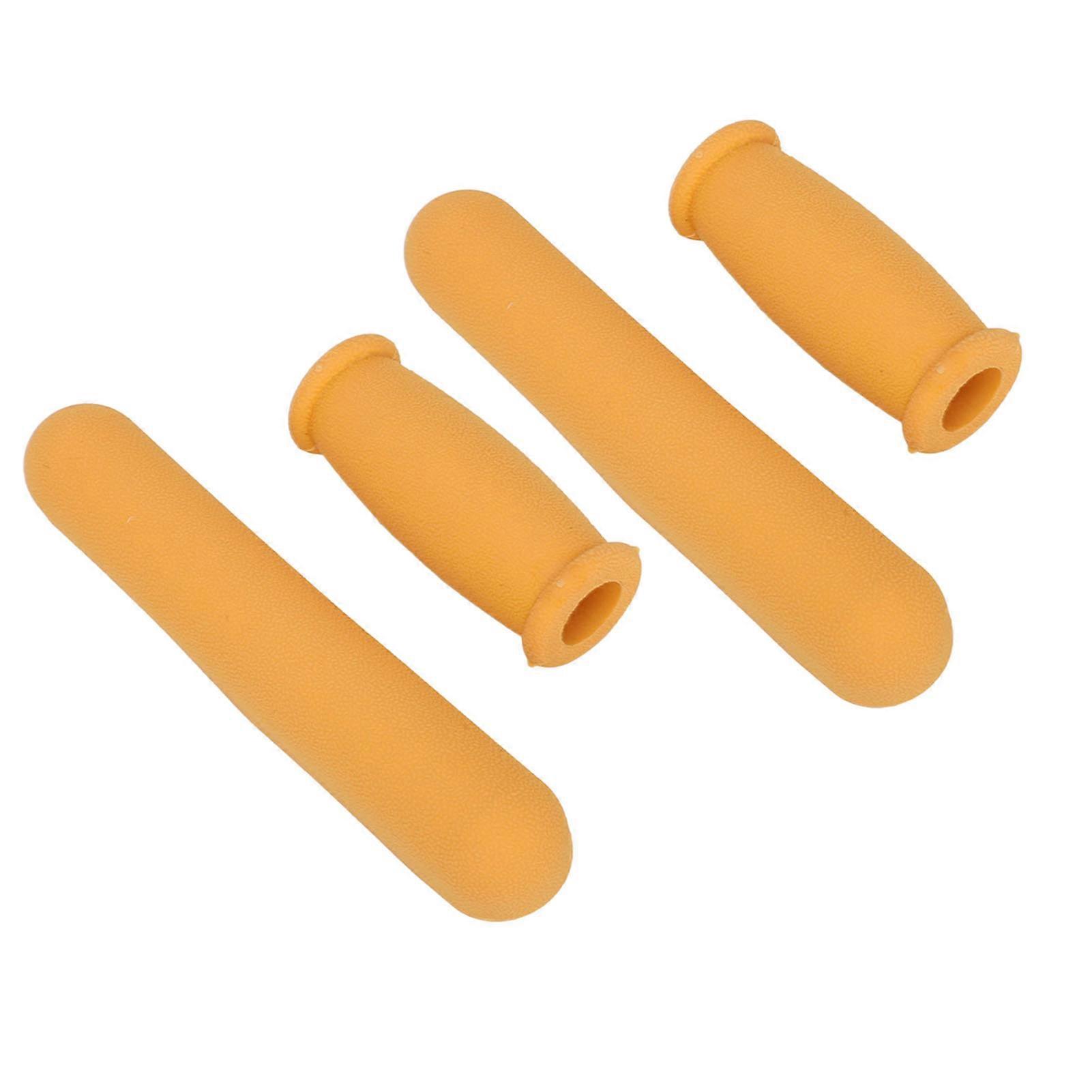 4pcs Extra Thick Cushioned Anti Slip TPU Crutches Replacement Pad for Armpits Hand Grips for Standard Aluminum Crutches Yellow