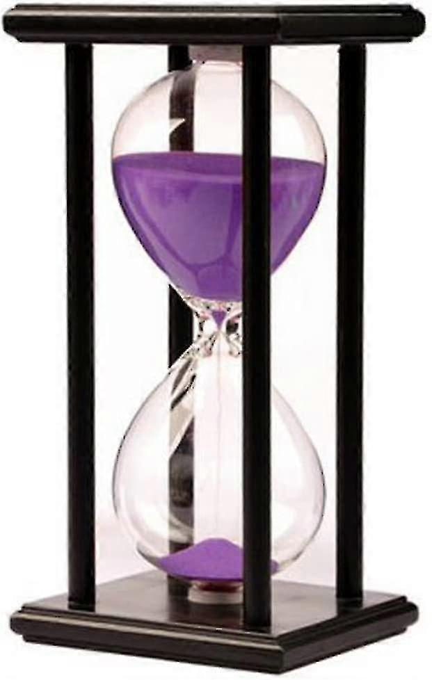 30 Minutes Hourglass Timer Clock 30 Minutes Wooden Frame Home Decoration Desk Ornament,purple
