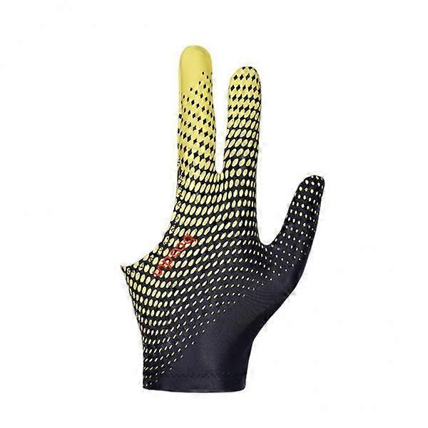 3xBillard Handschuhe Links/Rechts Hand 3 Finger Shooter Snooker Queue Queue Schwarz Gelb