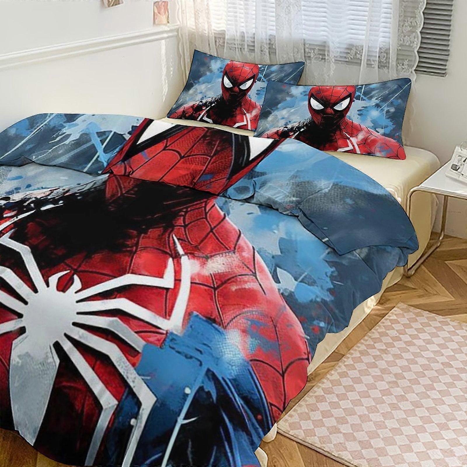 Bh416 Spiderman Bedding Sets for Kids Men Women Full Size Comforter Set 3pcs Comforter Sets 1 Comforter Cover And 2 Pillowcases ka416