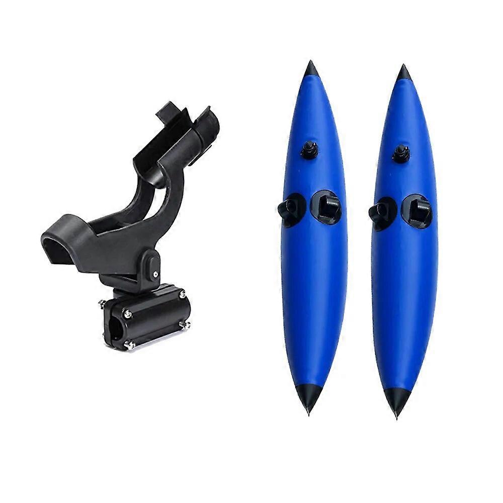 Kayak Canoe Inflatable Outrigger Boat Standing Float Stabilizer with Swivel Rotary Revolving 360 Adjustable Fishing Rod Holder
