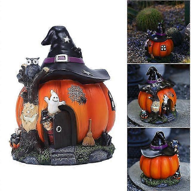 حار هالوين موضوع زخرفة مضيئة الراتنج اليقطين البيت للمنزل غرفة المعيشة حديقة الديكور