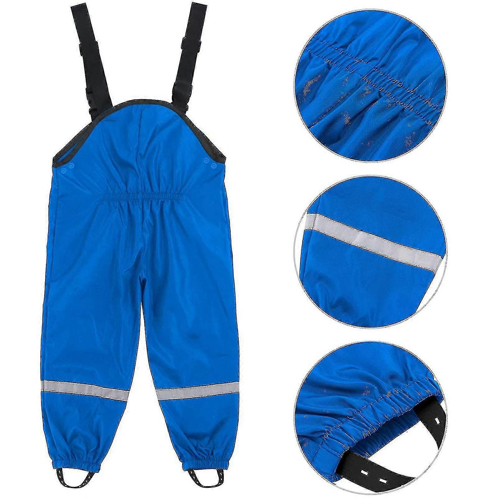 Unisex Children"s Rain Dungarees Windproof And Waterproof Mud Trousers