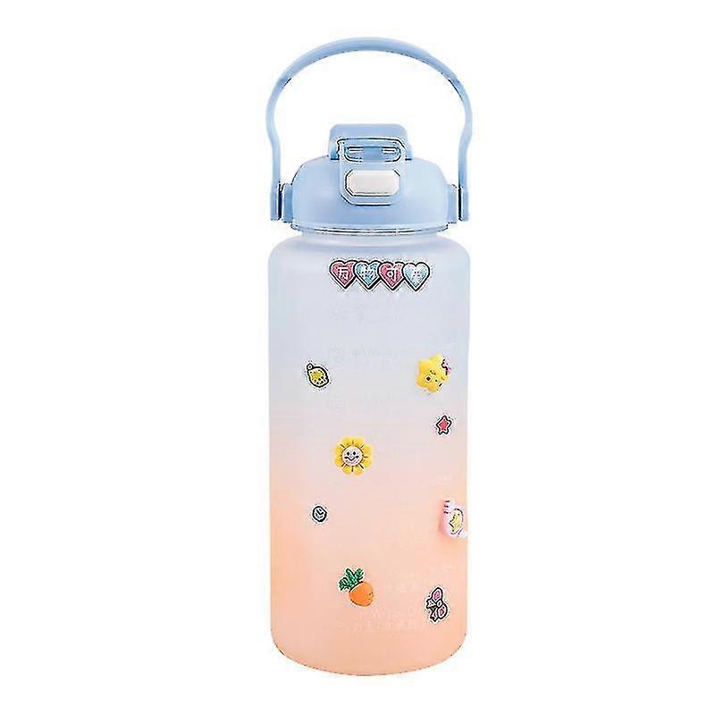 Water Bottle With Infuser And Time Marking, 2l Leak-proof Sports Bottle