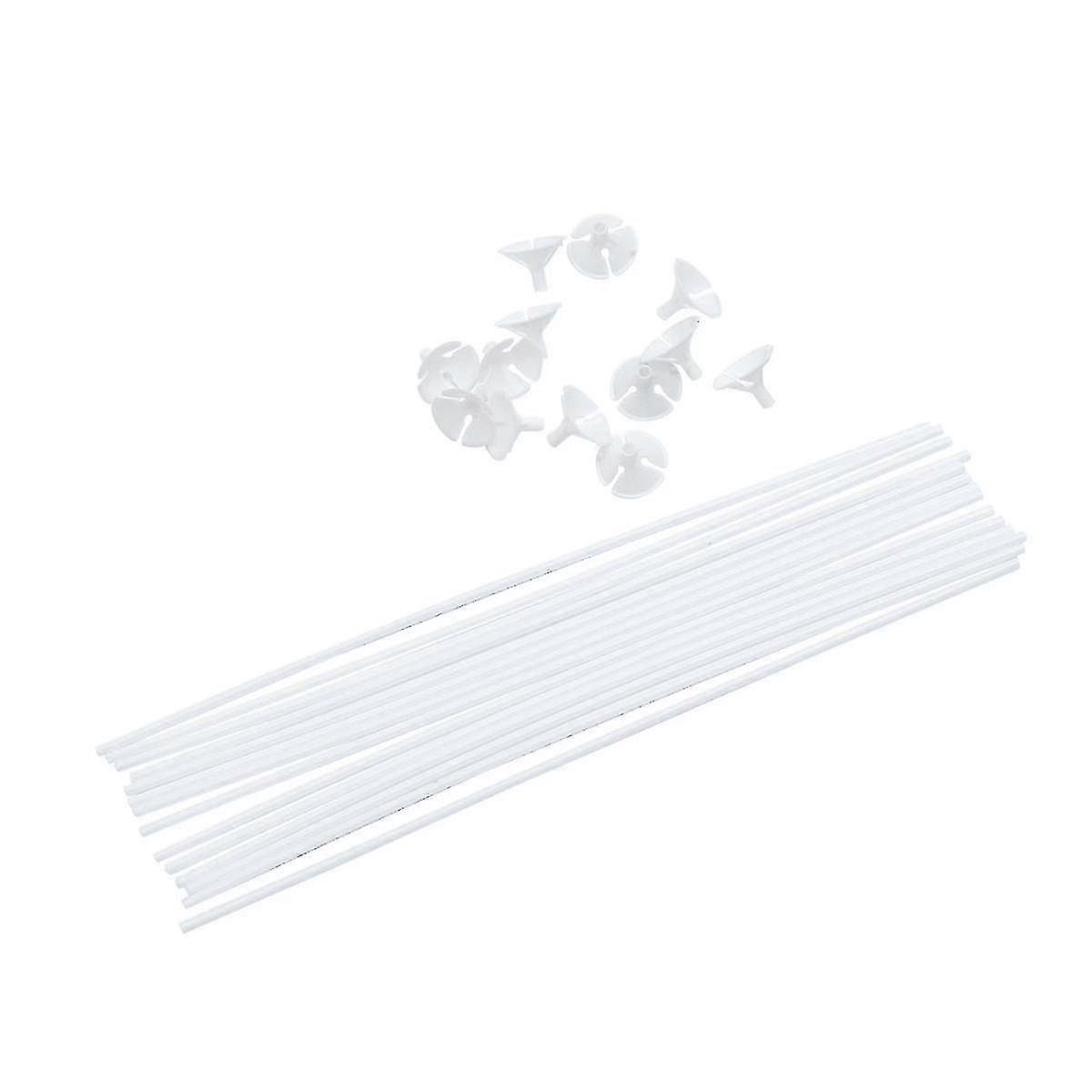 カップ付きバルーンスティック200個、40cmスティック、3cmカップ、ホワイト、結婚式やパーティー用