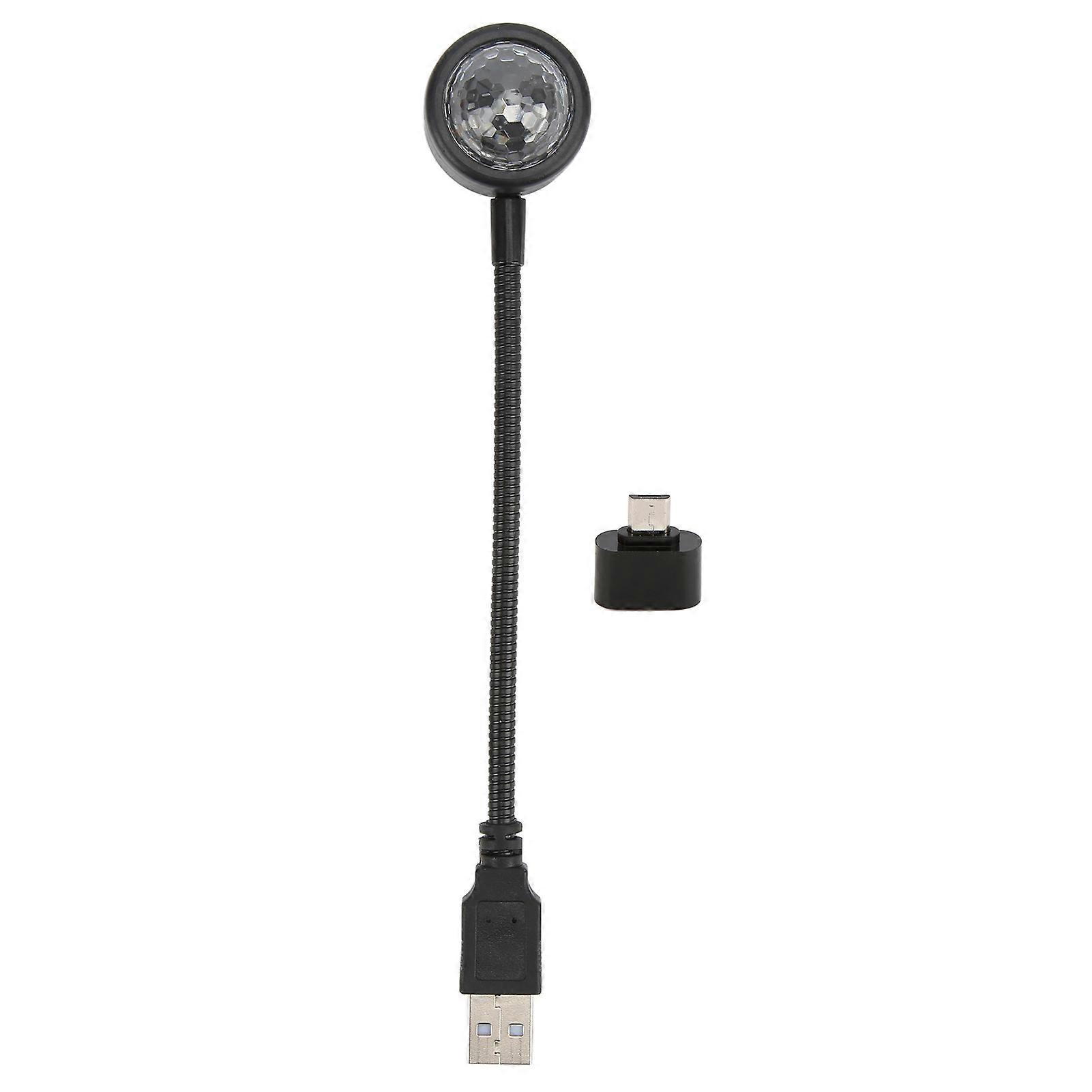 USB Star Projector Night Light LED Voice Control Adjustable 360 Rotation Romantic Portable for Car Homefor Android Micro