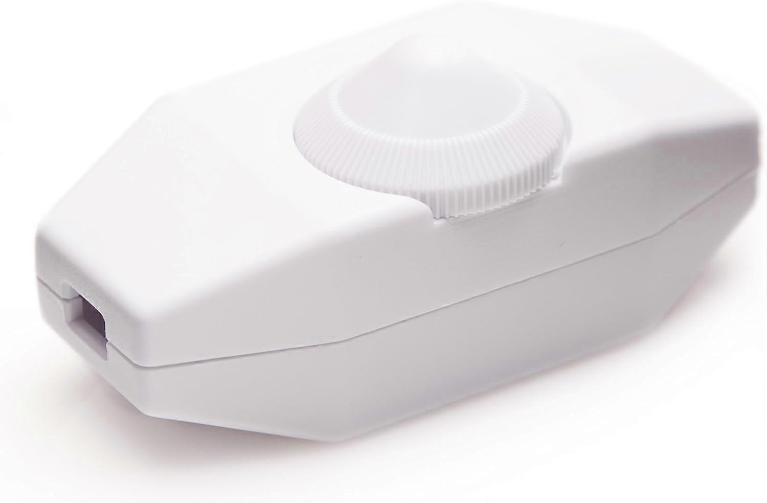 Light Dimmer, Rotary Switch with 220-230V White Cable, Push Button for Dimmable LED