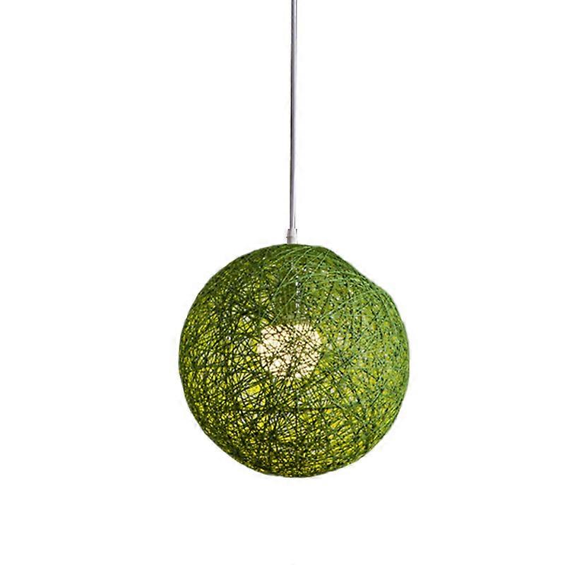 , Rattan And Ball Chandelier Individual Creativity Spherical Rattan Nest Lampshade