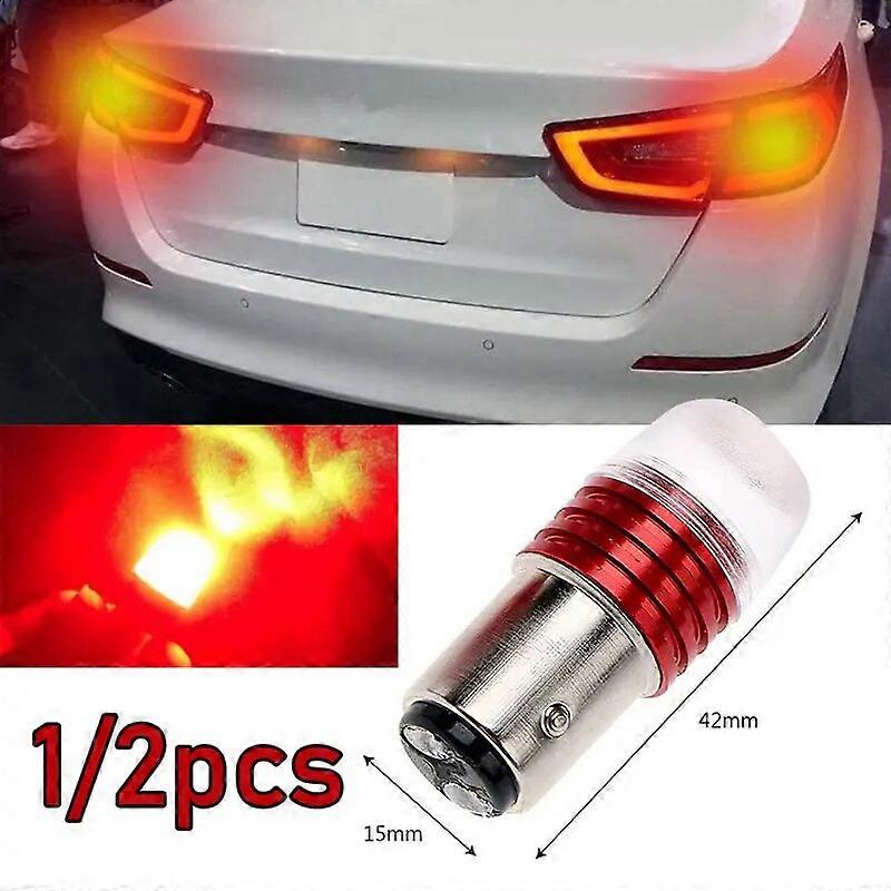 1/2pcs Car Tail Brake Light Strobe Flashing LED Lamp Motorcycle Warning Light Bulb Red Stronger Light 12V LED Rear Taillight