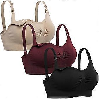 Black Beige Redsmall Womens Seamless Nursing Bra Sleeping Maternity Bralette For Breastfeeding
