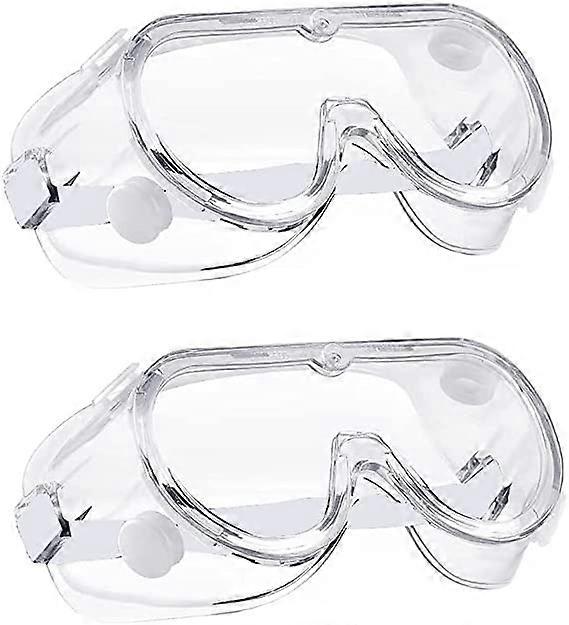 2 Pairs of Safety Glasses Transparent Protective Glasses with Anti-fog Lenses Side Protection and UV Protection for DIY, Chemistry, Works, Constructio