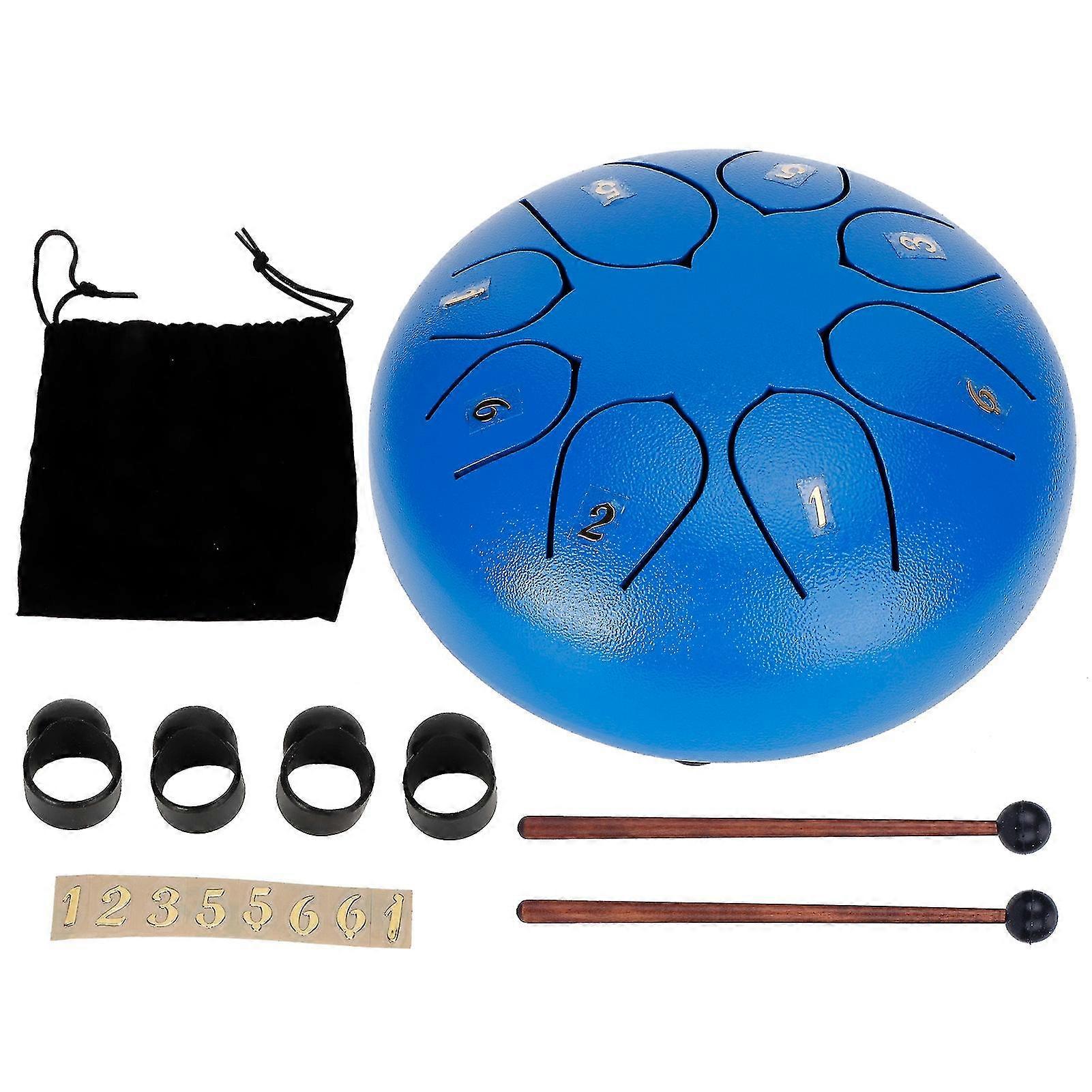 Tongue Drum 6in with 8 Tones - Ethereal Hand Pan Drums Percussion Instrument