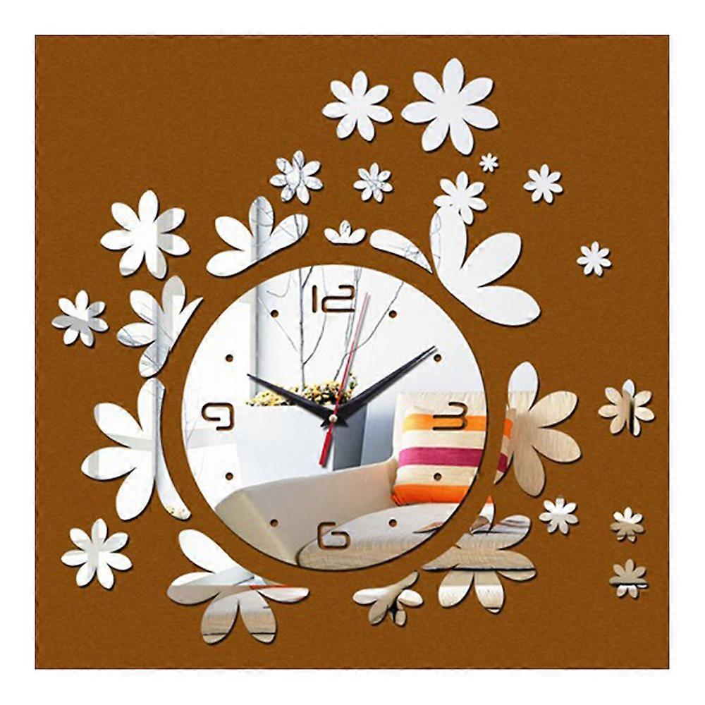 Acrylic DIY wall clock mirror creative mute