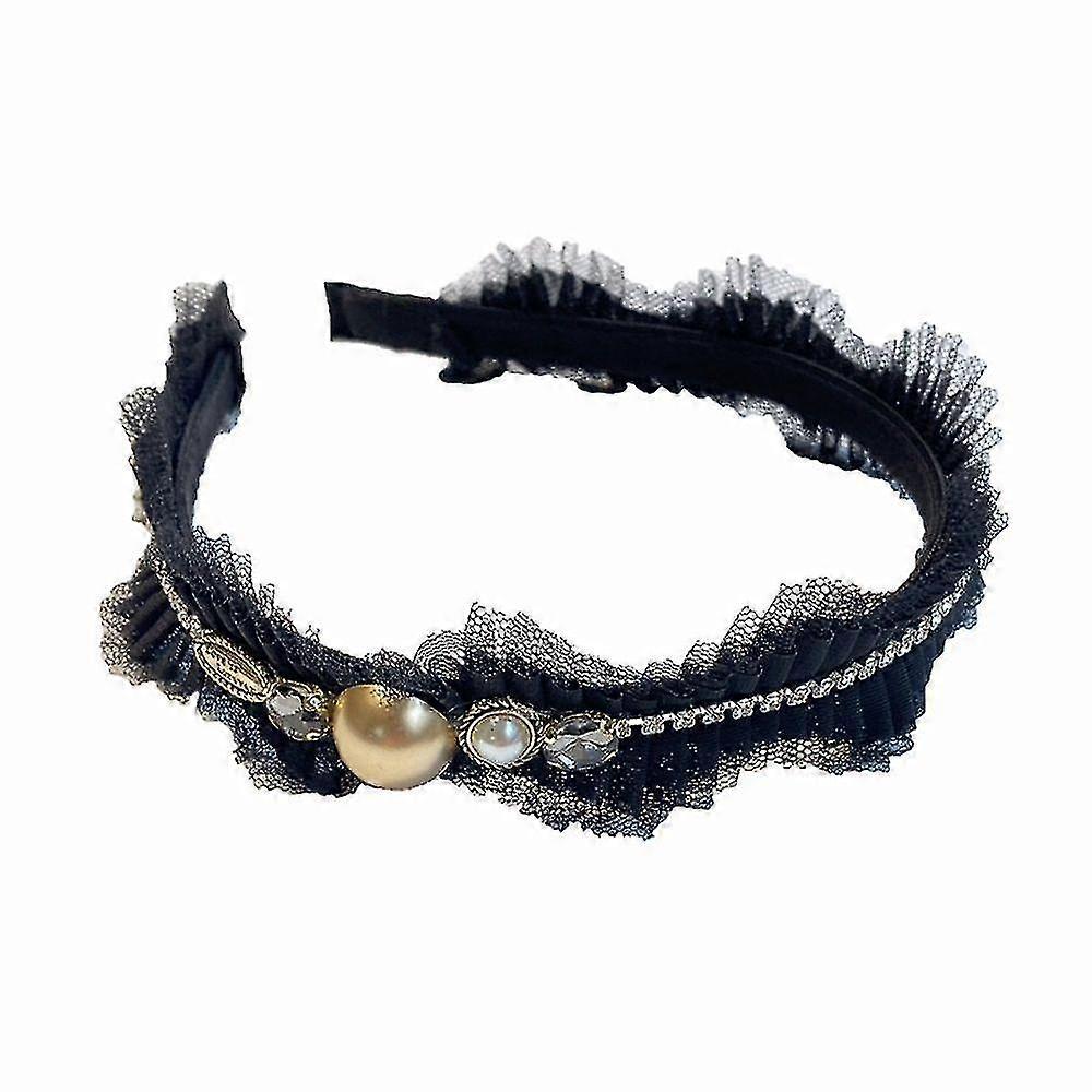 レトロパールヘアバンドスウィートレースラインストーンヘッドバンド女性のための女の子のための小さな