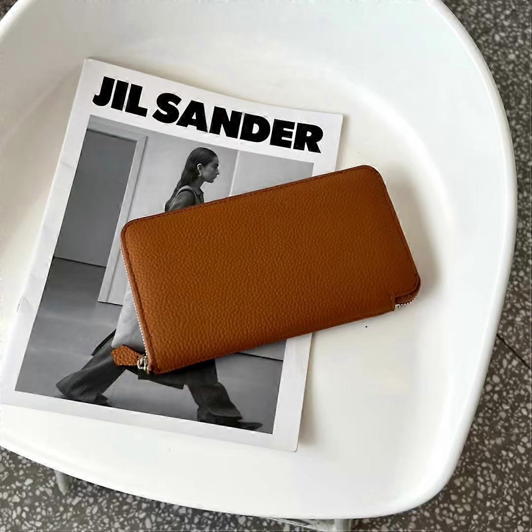 Classic Zipper Wallet Handbag Unisex Long Simple Wallet Leather Large Capacity