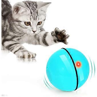 Blue Cat Toy, Toy Ball with LED Light, 360 Degree Automatic Rotation and USB Charging Interactive Cat Toy, for Pets Dog Kittens