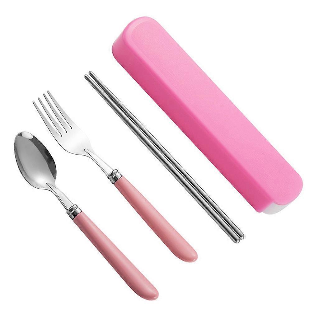 3pcs Cutlery Set Tableware Portable Chopsticks Spoon Fork Stainless Steel