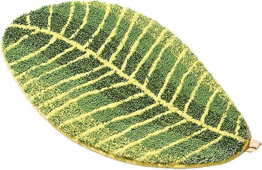Non-Slip Bath Mat,Microfiber Fluffy Bath Mat,Water Absorbent,Machine Washable,Leaf Shape Mat,Kitchen Mat,Door Mat,45 * 75cm/