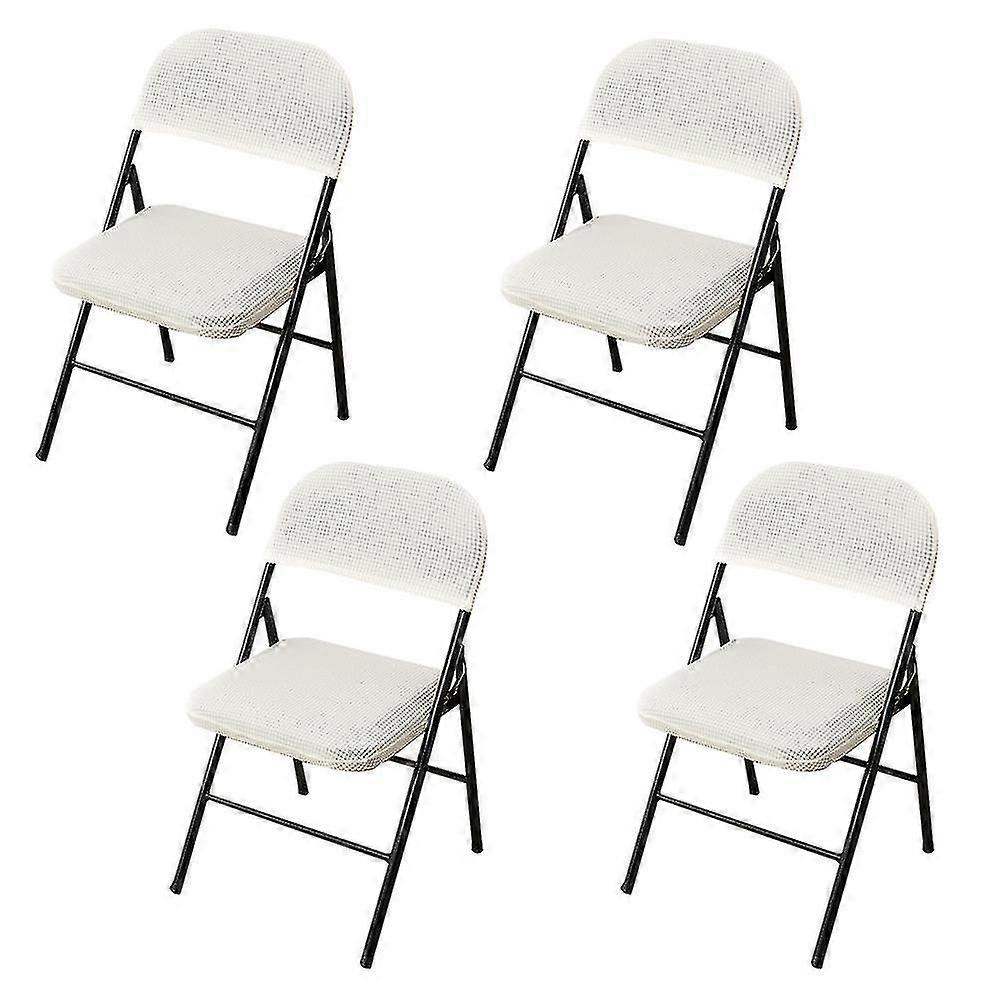 4 pezzi sedia pieghevole split coprisedile per festa casa di nozze bianco