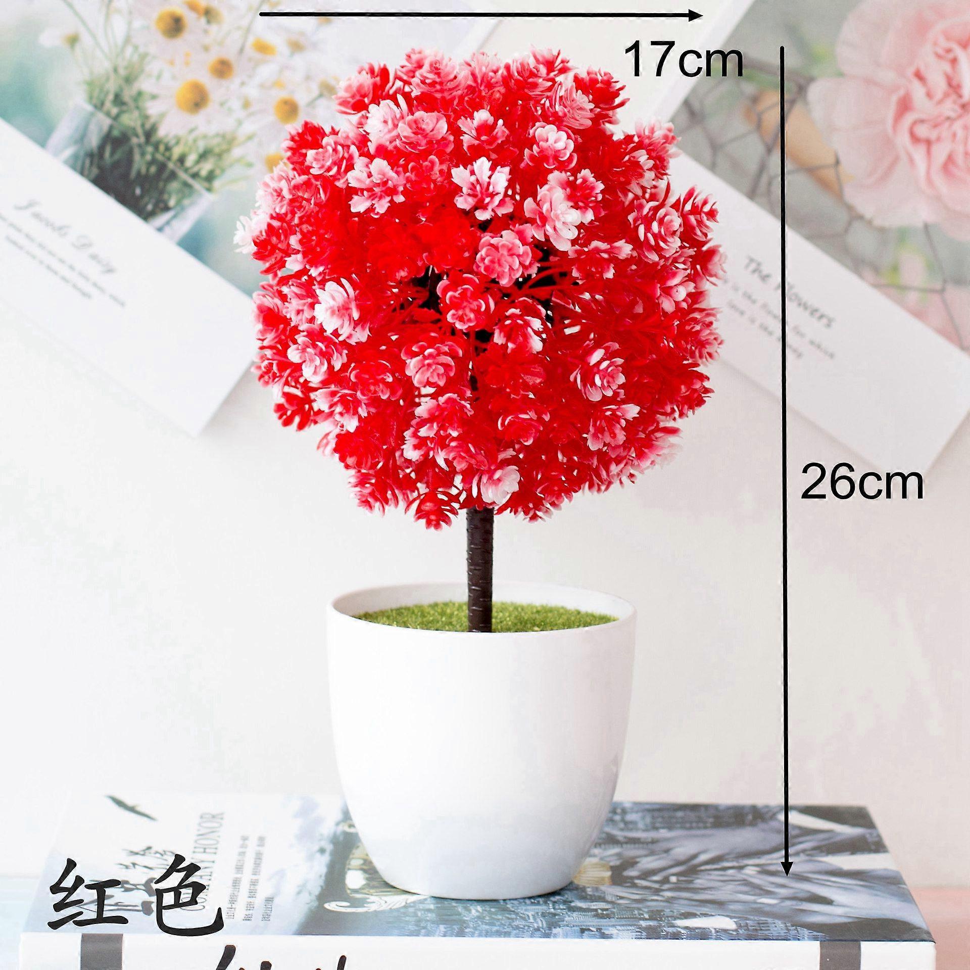 עץ אורן מלאכותי אדום כדור דשא פרסי פרח אקליפטוס בונסאי חדר שינה ביתי עיצוב סלון צמחי פרי מזויפים בונסאי