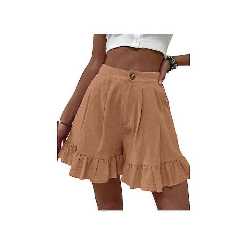 Womens Ruffle Shorts Summer Casual Wide Leg Beach Short Pants