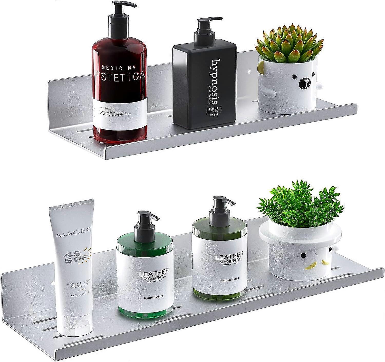 2 Pieces Silver Self Adhesive Shower Holder