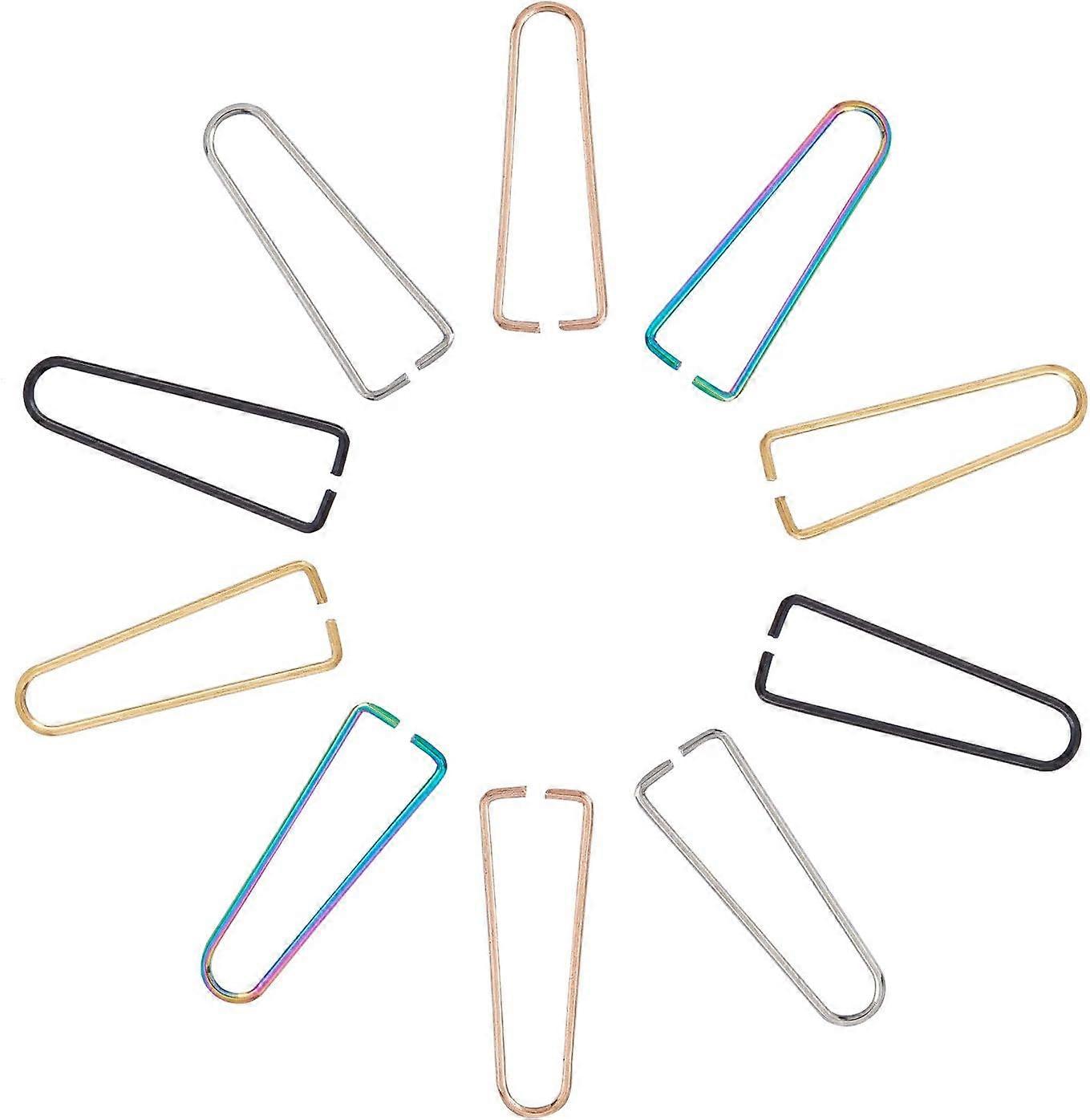 About 50pcs 5 Colors Triangle Buckle Clasps Hooks Buckles Clasp Stainless Steel Buckle Clasp 27mm Hollow Buckle Clasps Garment Accessories Findings