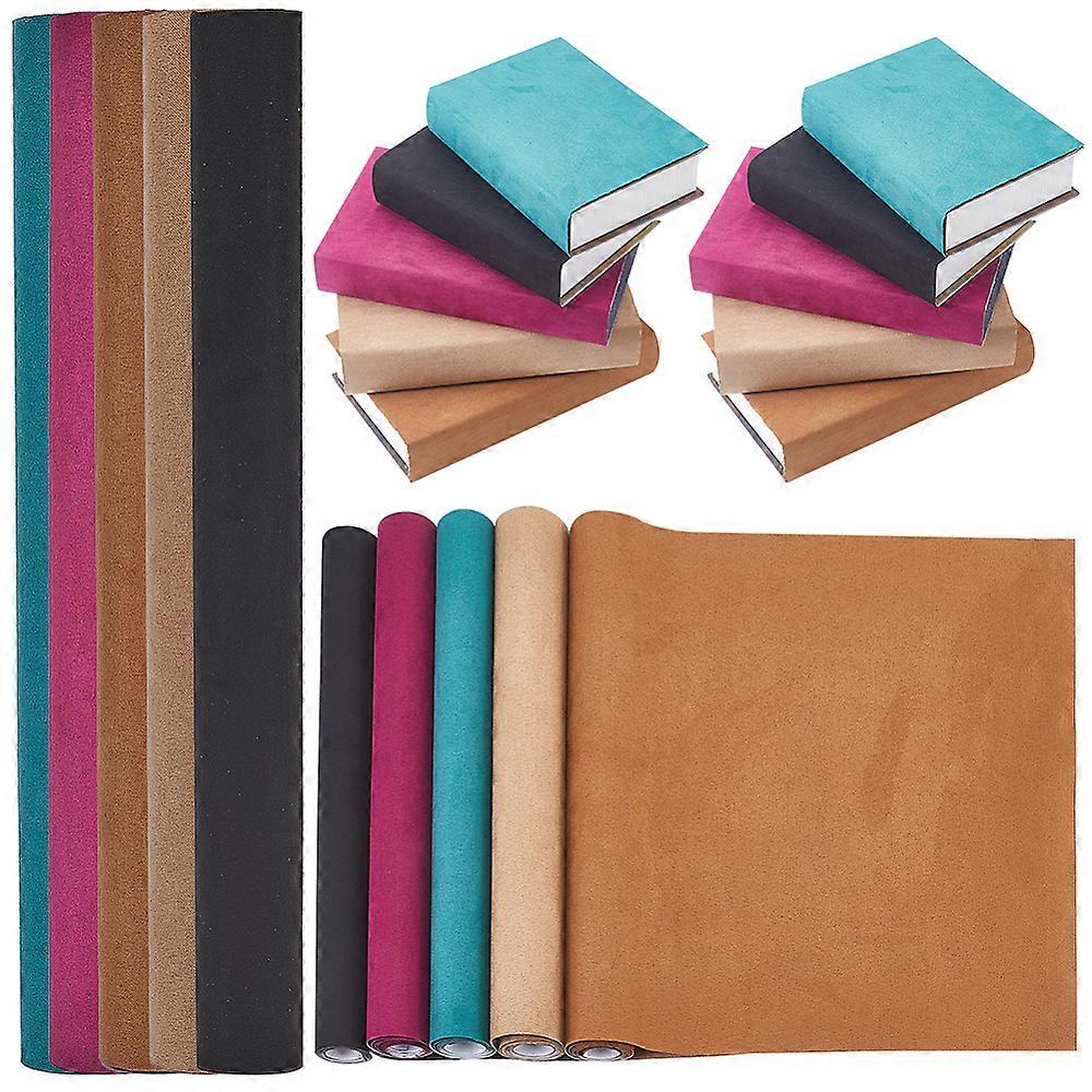 5 Sheets 5 Colors Faux Suede Book Covers Notebook Wraps Rectangle Mixed Color 300x1300mm 1 sheet/color DIY
