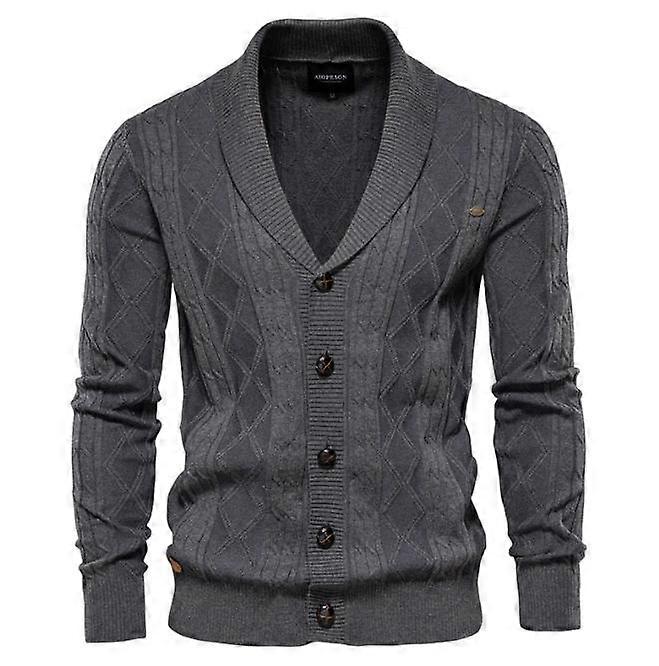 Erkekler Rahat Tek Göğüslü Katı Renk İş Erkek hırkalar Yeni Kış Moda Kazak