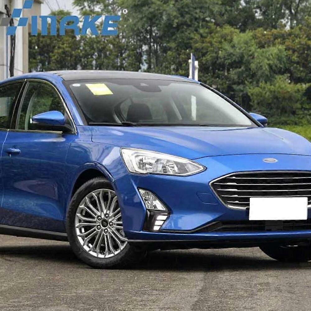 LED DRL Daylights For Ford Focus 2018 2019 Auto Dimming Daytime Running Lamps Car Foglamp With Yellow Turning Signal Functions