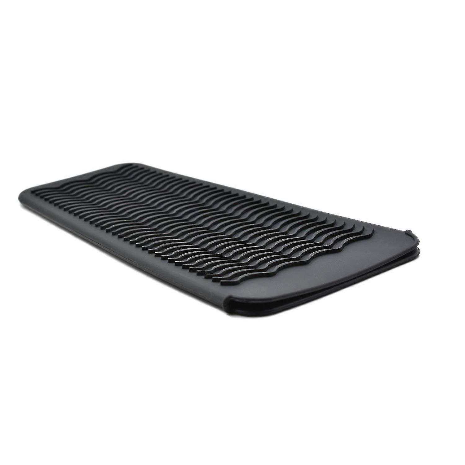 Heat-resistant Silicone Mat For Hot Styling Products Such As Straighteners And Curling Irons, Black, 28.5 Cm X 10.5 Cm X 13.5 Cm
