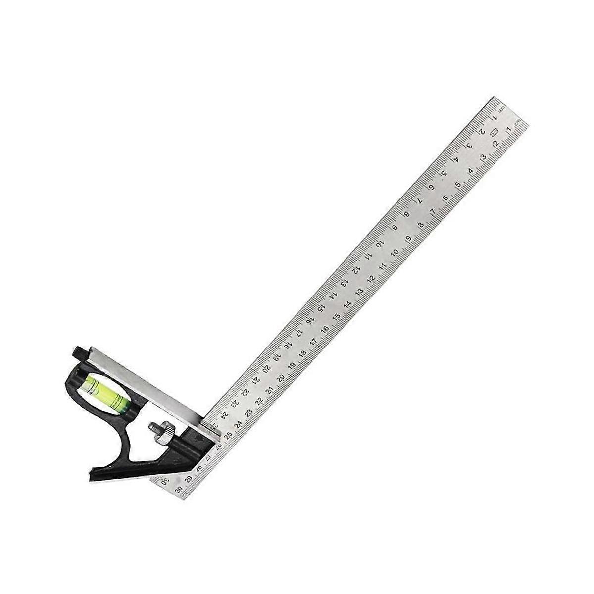 300mm Mobile Combination Square Movable Square Carpenter 90 Degrees 45 Degrees Turn Square Square Protractor Tool