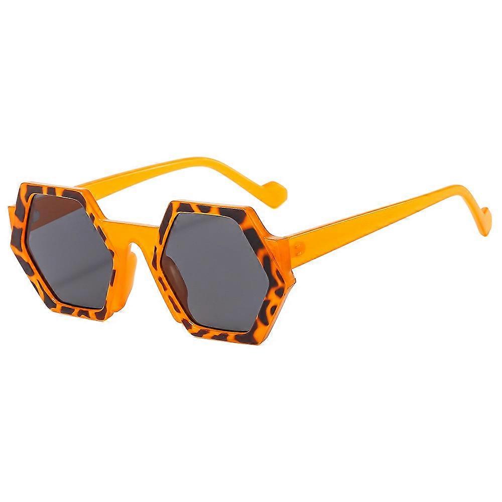 משושה משקפי שמש נשים מותג מעצב ירוק ורוד מרובע זיגוג שמש גברים נהיגה דיג UV400 נמר אוקולוס