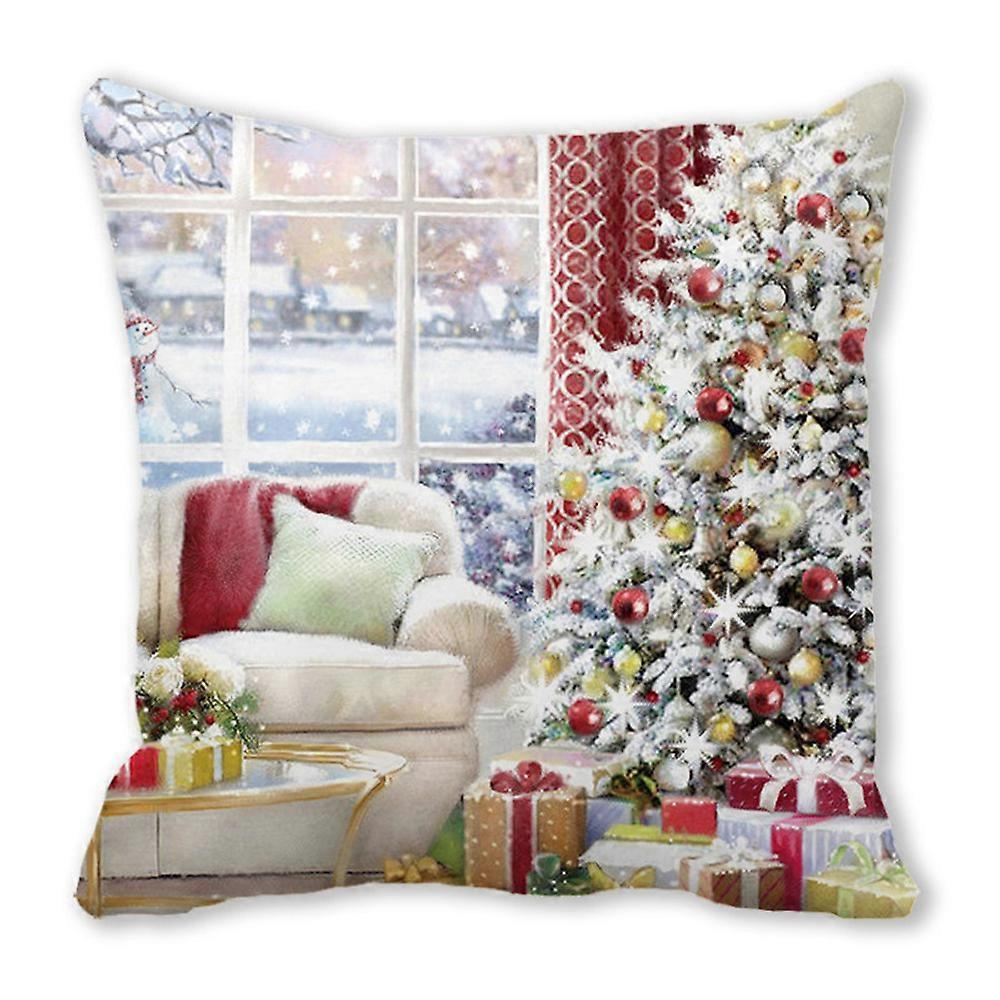 Christmas Cushion Cover Throw Sofa Pillow Case Xmas Party Home Indoor Decor