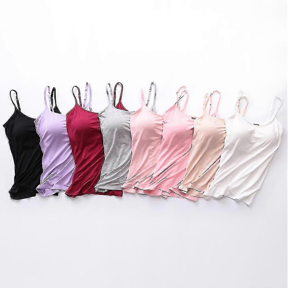 Naisten#39;s Camisole-topit, joissa on sisäänrakennetut rintaliivit, pehmustetut slim fit -tankkitoppi