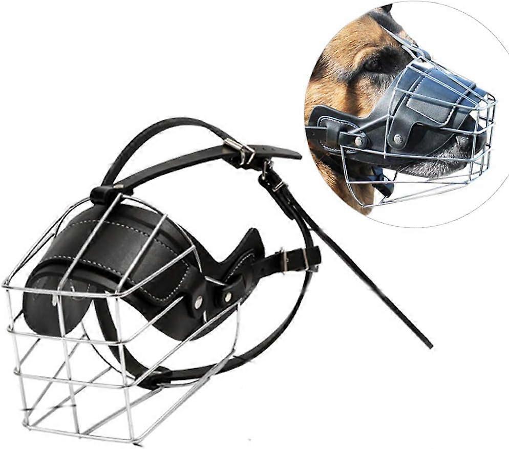 Super Metal Muzzle Dog Muzzles Leather Muzzle For Large Dogs