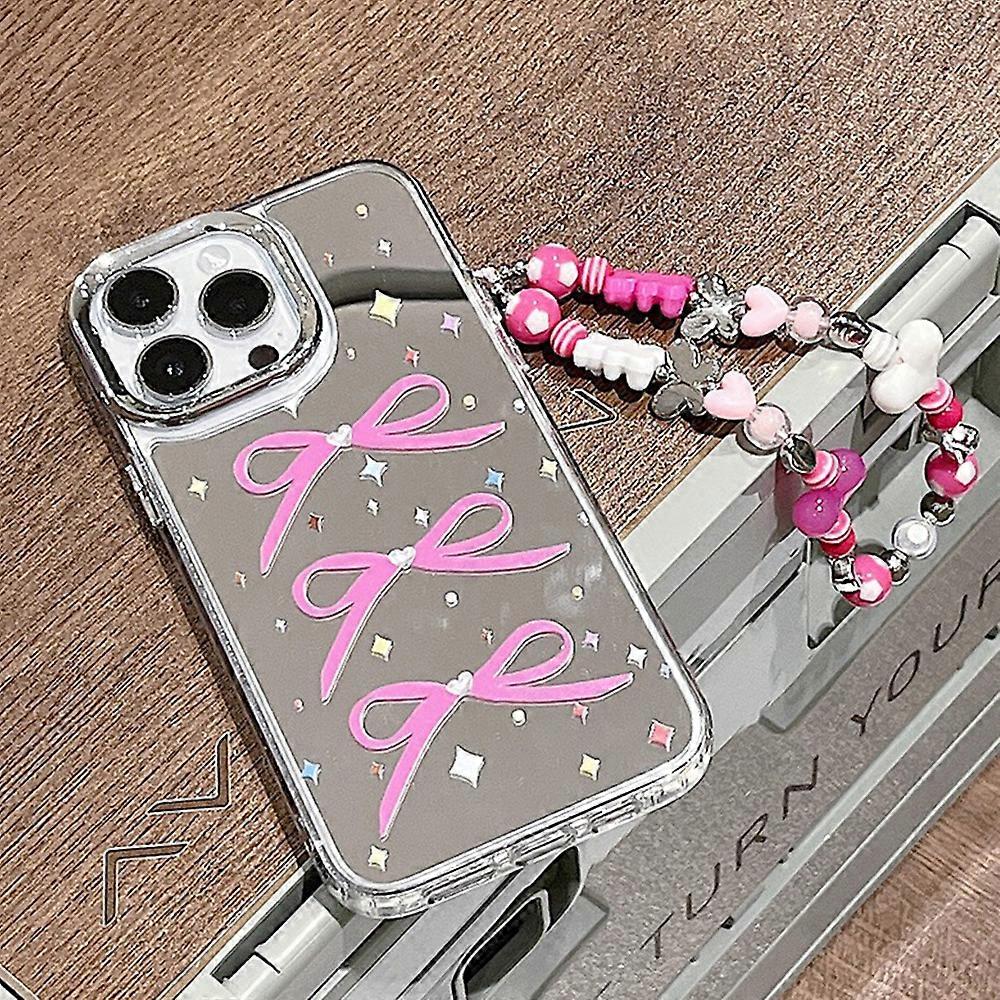 Fantasy Mirror Bow Chain Apple Phone Case All-Covering Drop-Resistant