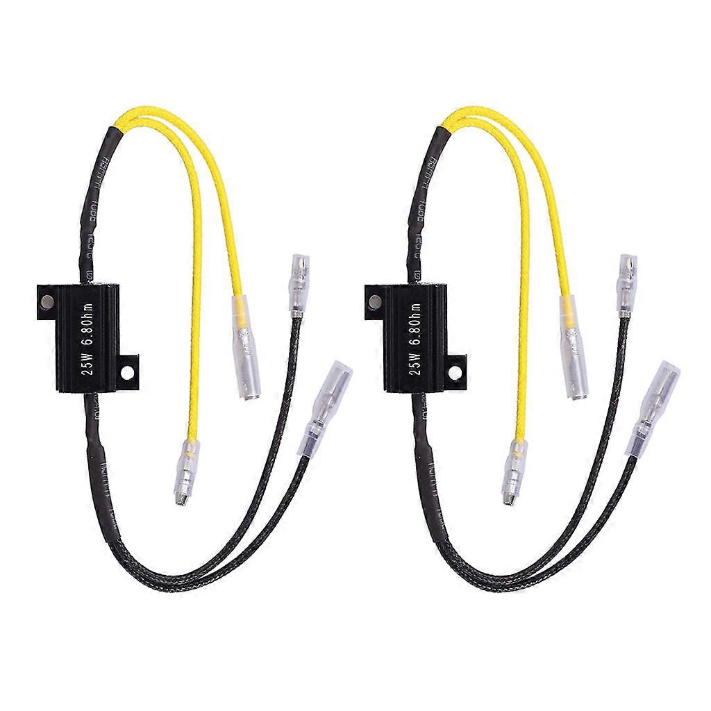 25W 6.8Ohm Decoder Resistor Harness Computer Warning Canceler Headlight Bulb 2x